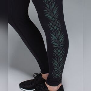 Rare Lululemon‎ Wunder Under Full Length Pineapple Print Leggings Yoga Workout